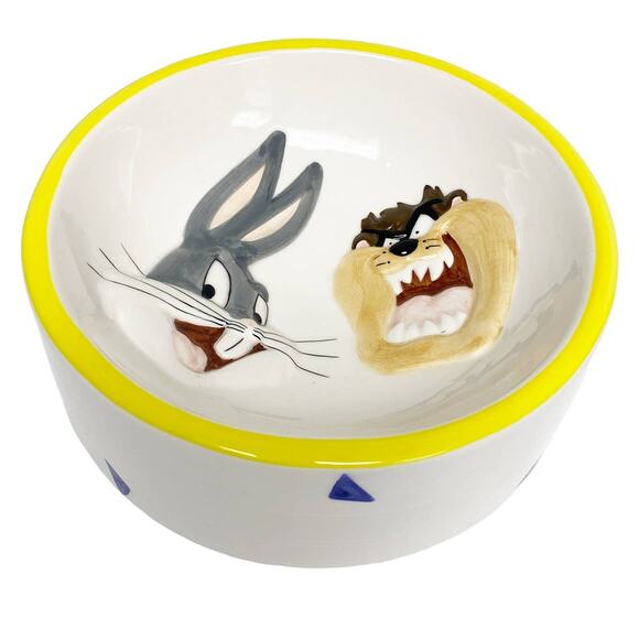 Vintage Warner Bros Bugs Bunny Taz Ceramic Decorative Bowl